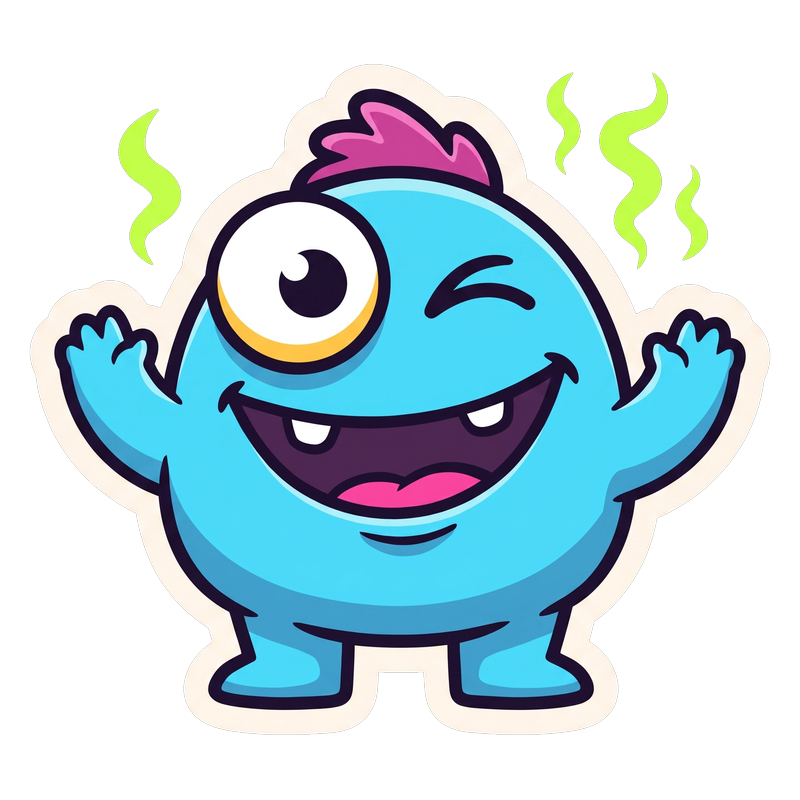 STENKO winking and waving sticker