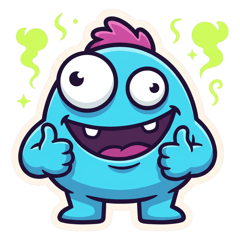 STENKO giving a happy thumbs up sticker